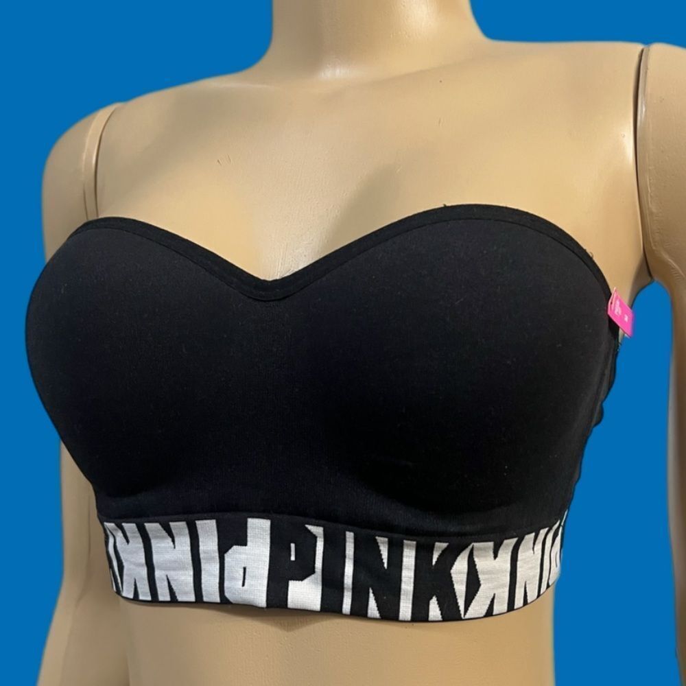 Victoria’s Secret Pink Cool & comfy padded bralette Bandeau bra black Medium